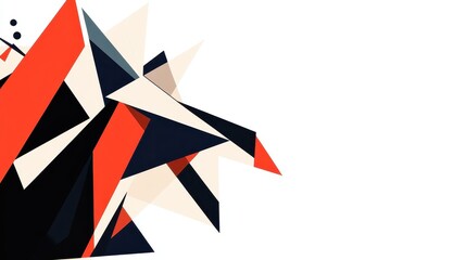 Fototapeta premium A colorful and geometric composition of sharp angular shapes