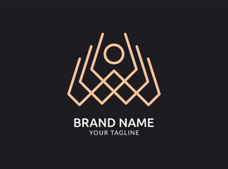 Modern ornament logo design template. Minimalist, luxury, royal and elegant logo vector