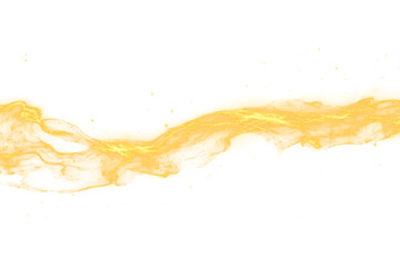 A flowing golden energy stream with shimmering yellow light trails and sparkling particles creating a dynamic wavy pattern against a transparent background