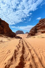 Obraz premium Desert landscape with red dunes. 