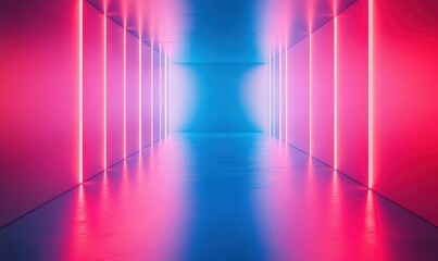 Artistic glowing gradient background in bold pink and blue hues illuminated by ambient light, creating a vibrant and energetic design