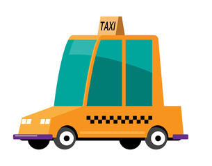 Naklejka premium Cartoon Orange Taxi