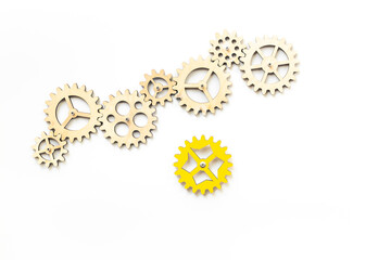 We are hiring a new team member concept. One gear for a chain of cogwheels