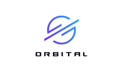 Minimalist Planet Orbit Modern Letter O Orbital Space Logo Technology Concept