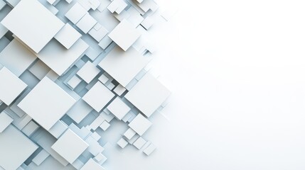 Obraz premium Abstract 3D Cube Composition: A dynamic arrangement of three-dimensional cubes in varying sizes and positions, forming a visually compelling abstract composition. 
