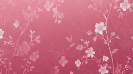 Fototapeta premium Decorative pink floral branches displaying detailed blossoms and tiny leaves
