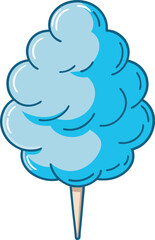 cotton candy blue color flat vector illustration clipart
