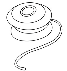 Cute cartoon hand drawn vector yoyo coloring page.