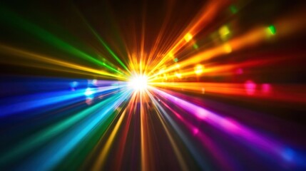Obraz premium Vibrant Rainbow Light Explosion: A Burst of Color and Energy