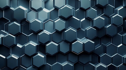 Hexagonal Honeycomb Pattern in Deep Blue