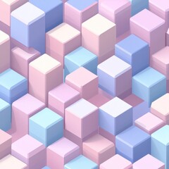 Fototapeta premium Pastel-colored cubes in isometric perspective.