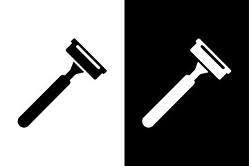 Stylized Shaving Razor Icon Elegant Black and White Silhouette Design.