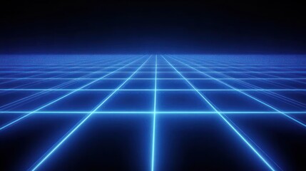 Obraz premium Cyberpunk Grid: Futuristic Digital Landscape