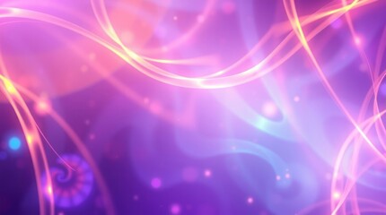 Abstract Light Trails with Glowing Particles on a Gradient Background