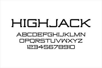 High Jack font for logo and headline. Isolated vector typeset