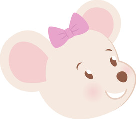 Happy Girl Mice Face Portrait