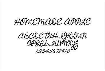 Homemade Apple font for logo and headline. Isolated vector typeset