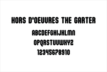 Hors D'oeuvres The Garter font for logo and headline. Isolated vector typeset