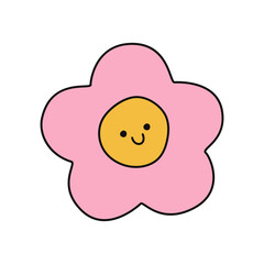 Flower Cute Doodle Sticker Illustration
