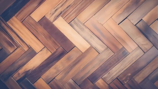 Decorative wooden floor design showcasing herringbone pattern with rich tones and textures, ideal for interior decor inspiration in modern homes and spaces