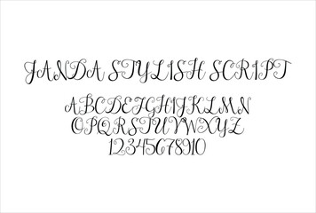 Janda Stylish Script font for logo and headline. Isolated vector typeset