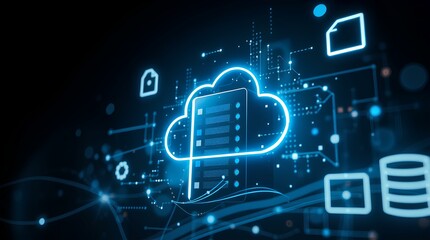 Fototapeta premium Digital Interpretation of Cloud Technology