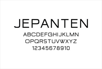 Obraz premium Jepanten font for logo and headline. Isolated vector typeset