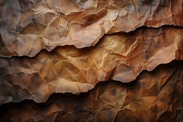 Fototapeta premium Abstract Brown Layered Texture With Golden Glitter Surface and Organic Shape Design in Dark Background