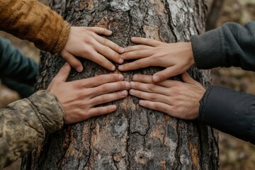 Touching a tree in dendrotherapy allows you to draw positive energy and relax in nature
