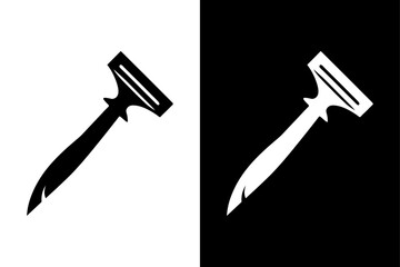 Black and White Razor Silhouette Perfect for Grooming & Barber Designs.