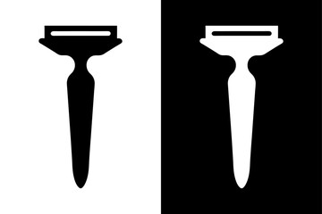 Black and White Razor Silhouette Perfect for Grooming & Barber Designs.