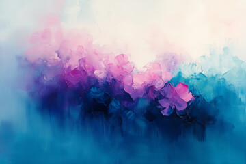 Abstract Watercolor Painting with Shades of Blue Purple and Pink on White Canvas Creating an Artistic Background Texture with Vibrant and Modern Design