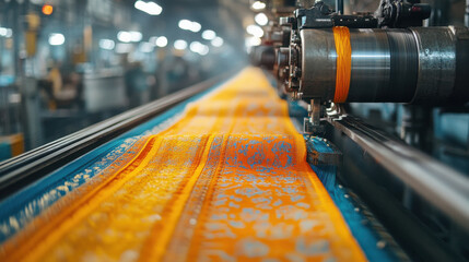 modern factory of textile showcasing manufacturing of saree