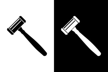 Simple Razor Icon High-Quality Black and White Silhouette Vector.