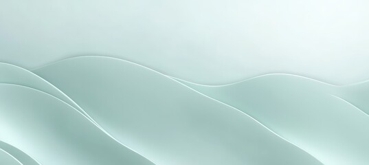 Obraz premium Minimalist Pale Green 3D Wave Texture Background, Elegant Monochromatic Design, Abstract Pattern