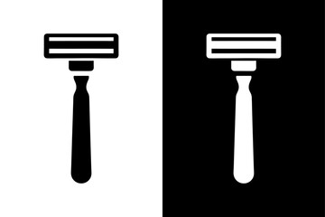 Simple Razor Icon High-Quality Black and White Silhouette Vector.