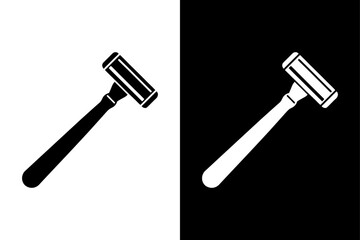Razor Silhouette Vector Icon Black and White Background.