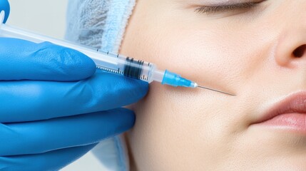 Flawless Precision: Woman Receiving Botox Injection in Crow's Feet Area with Minimal Discomfort