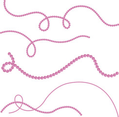 Vector pink beads borders and lines