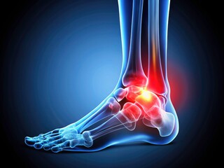 Ankle X-Ray Inflammation: Detailed Medical Image Showing Joint Arthritis & Swelling