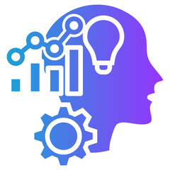 Growth Mindset glyph gradient icon