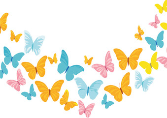 colorful butterflies individually or as a frame, spring awakening with butterflies