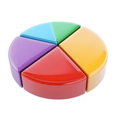 Obraz premium Colorful pie chart representation business presentation infographic design modern office top view visual data analysis