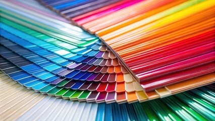 Colorful Plastic Swatch Samples, Bokeh Background, Isolated Product Photography