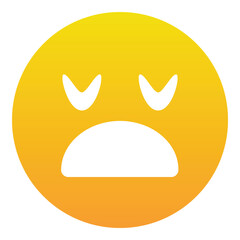 Gradient color icon, illustration for Face, emoji, sad, upset.
