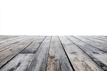 Weathered wooden planks on white background