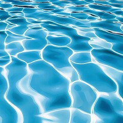 Abstract Blue Water Texture with Light Reflections and Ripple Patterns