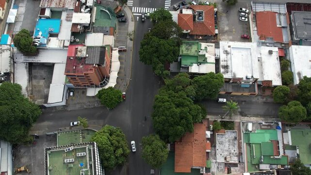 The colinas de los chaguaramos urban area showing buildings and roads, aerial view