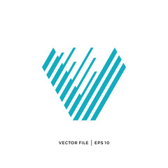 Thin line and thick line V letter logo