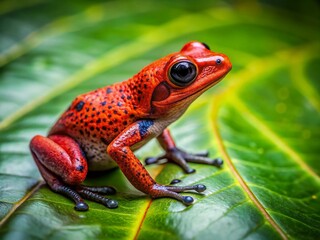 Obraz premium Harlequin Dart Frog (Oophaga histrionica) Red Bullseye Morph in Choco, Colombia Rainforest